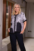 Ora Stone Printed Dress in Grey and Black with Pocket ORS25116